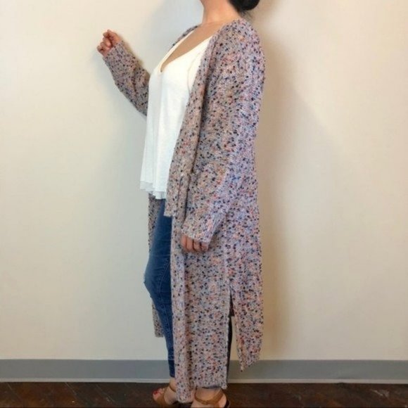 Duster Cardigan Sweater Popcorn Mauve - Picture 9 of 12